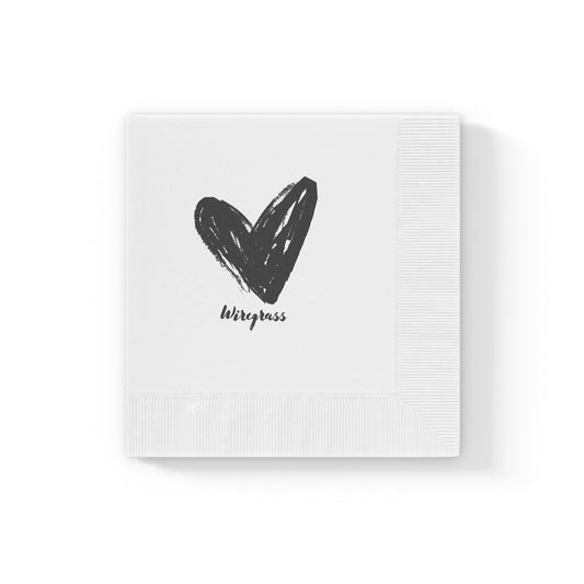 Wiregrass White Coined Napkins (Black)