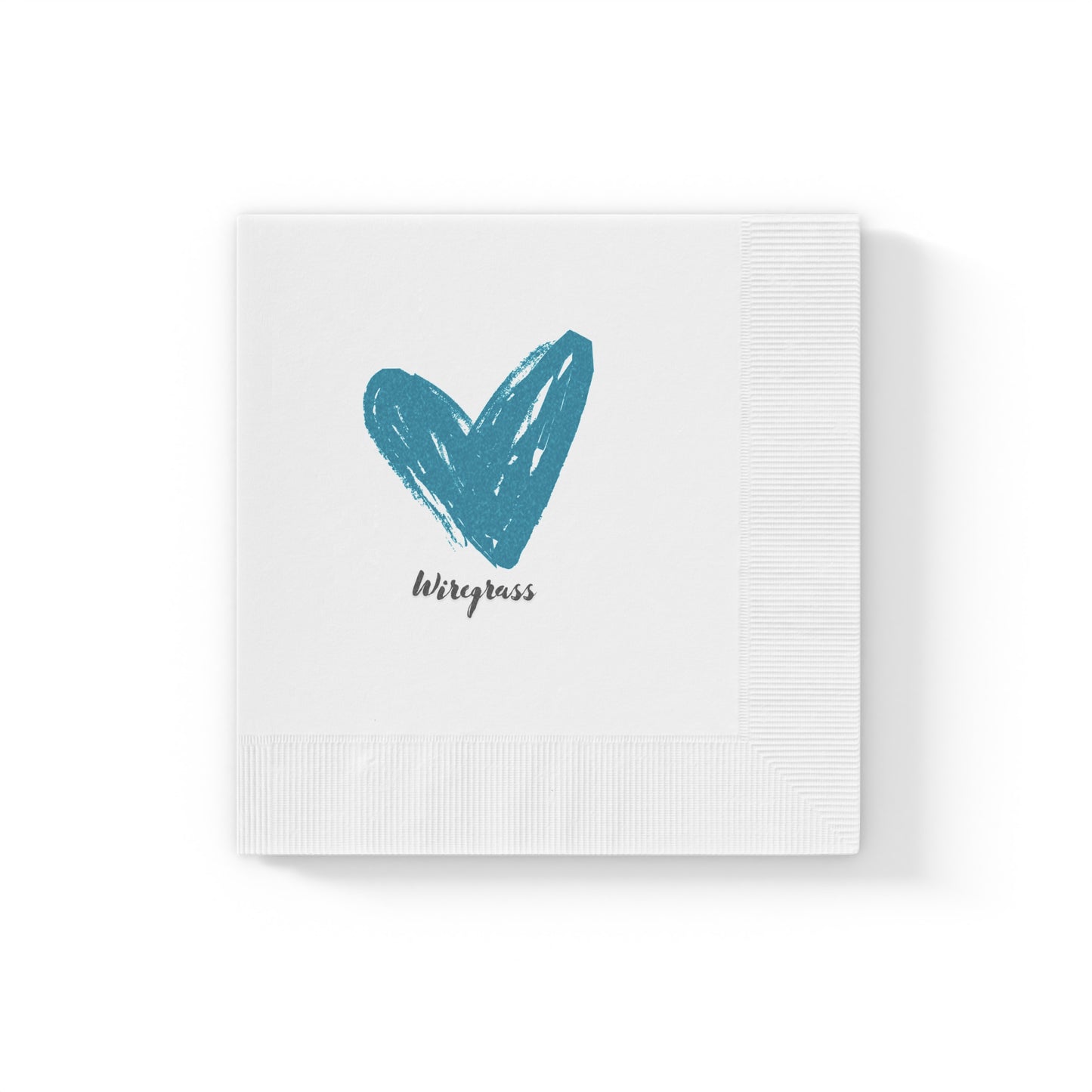 Wiregrass White Coined Napkins (Teal)