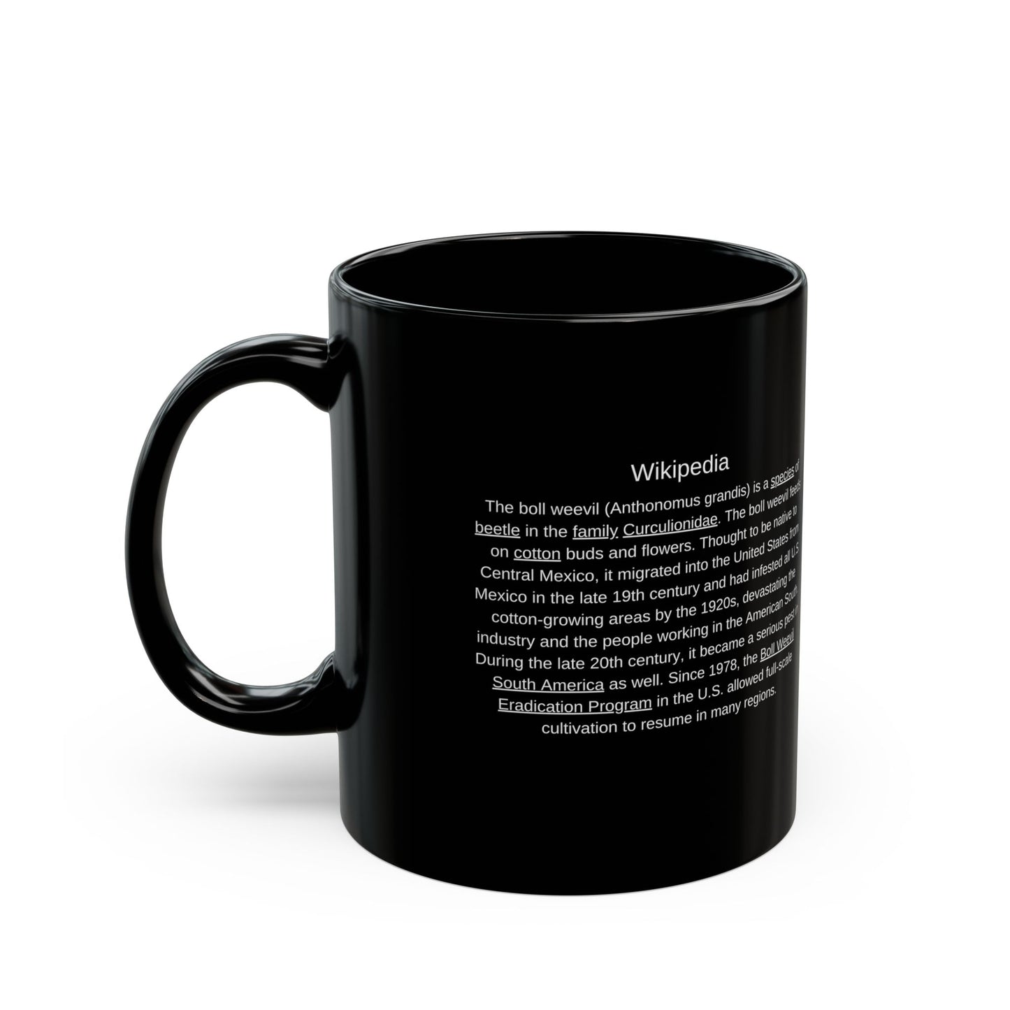 Boll Weevil Wikipedia Ceramic Mug (11oz) Black